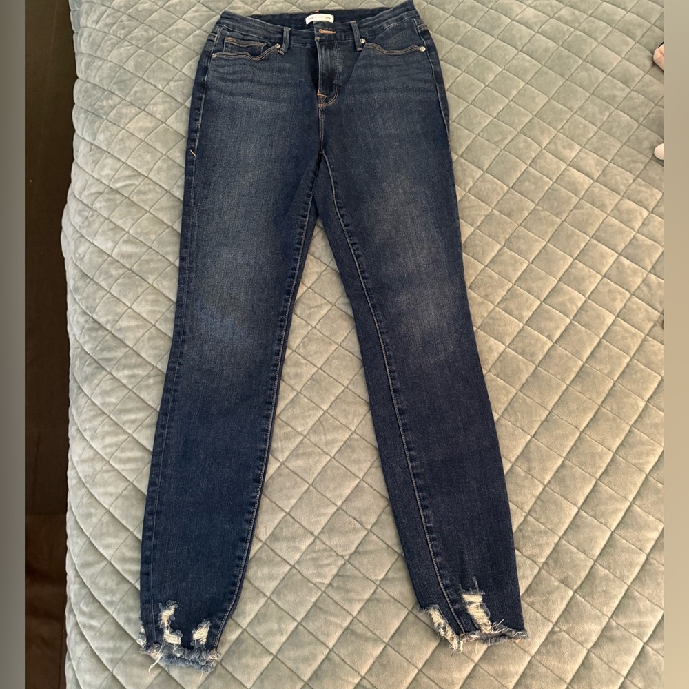 Good American Midnight Blue Cropped Jeans